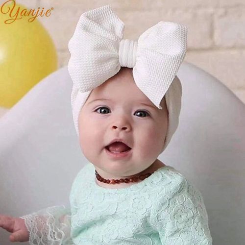 Fashion White Baby HeadWrap Head Band Big Infant Bow Newborn Kids Stretch  Turban Knot @ Best Price Online