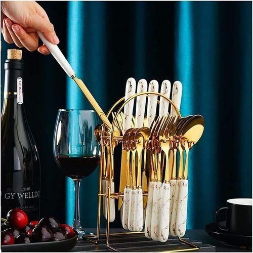 product_image_name-Generic-24pcs Marble Cutlery Set-2
