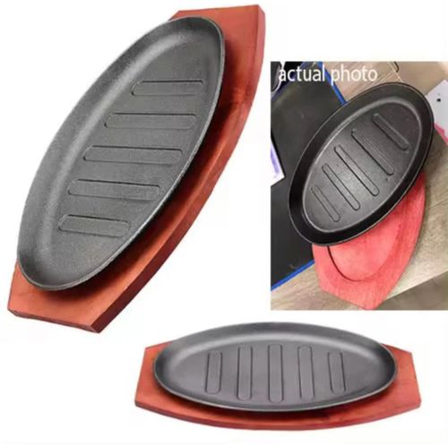 product_image_name-Generic-Cast iron hot sizzling plate on wooden tray-1