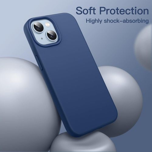 product_image_name-Generic-Navy Slim Liquid Silicone 3 Layers Full Covered Soft Gel Rubber Phone Cover Case For IPhone 14-4