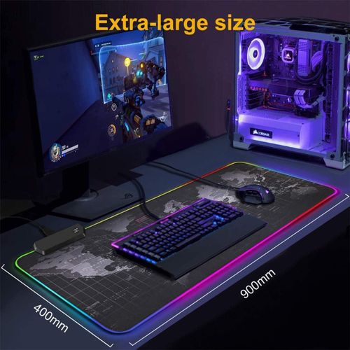 product_image_name-Generic-Large Gaming Mouse Pad with 11 Lighting Modes, RGB Extended Mouse Pad with Smooth Surface Waterproof LED Mouse Pad (90cm x 40cm)-7