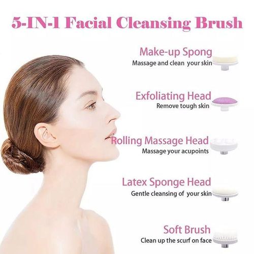 product_image_name-Generic- 5-in-1 Facial Skin Care Massager Face Scrubber Cleaner-2