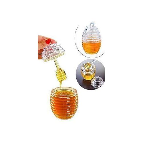 product_image_name-Generic-Clear Acrylic Honey Dispenser with Dipper - Transparent and Stylish Honey Pot for Mess-Free Serving-3