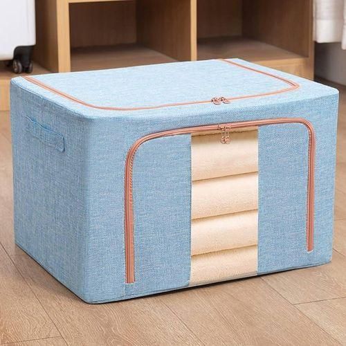 product_image_name-Generic-ZIPPED WARDROPE ORGANIZER/STORAGE BOX 100L-blue-1