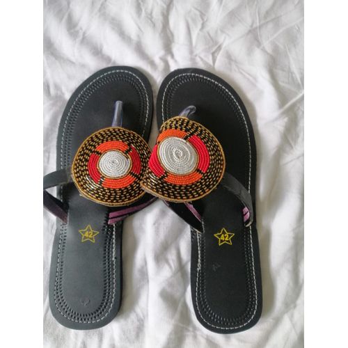 Tory Burch Capri Beaded Leather Thong Sandals | Neiman Marcus