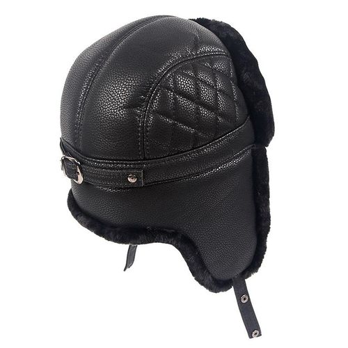 Generic New Resist Cold Bomber Hats Fashion High Quality Imitation Mink  Hair Middle Aged Men's Hats Thicken Velvet Leather PU Cap @ Best Price  Online