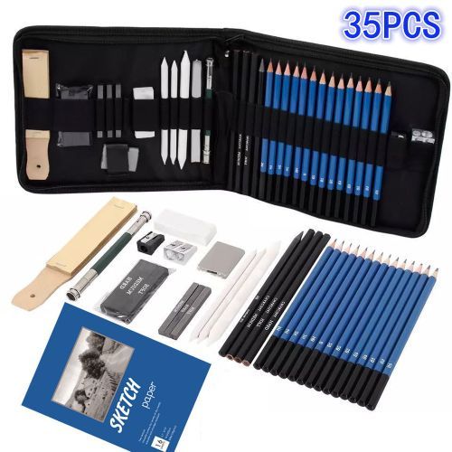 DELI Professional Sketch Pencils Set Sketching Art Set Charcoal Pencils Art  | PHAR0AHZ PAiNTT3K