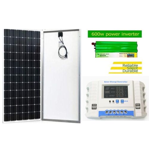 product_image_name-Phoenix-400Watts Solar Panel 600 Watts Monocrystalline All Weather Solar Panel + Free 20A Solar Charge Controller + Free 600W Solar Power Inverter   DC To AC Solar Inverter -1