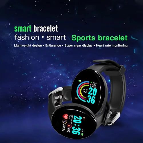 product_image_name-Generic-D18 Fashion Smart Sports Bracelet with Long Battery Life, HD Display and Heart Rate Monitoring-3