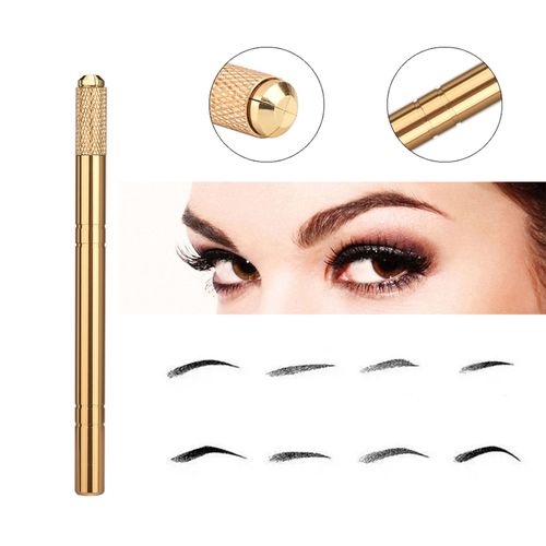 Buy Microblading Pen Two Sided Manual Tattoo Eyebrow Pen With  Needles for Permanent  Makeup  Durable Stainless Steel Pen Lightweight Design With LockPin Tech  Golden Online at Low Prices in India 