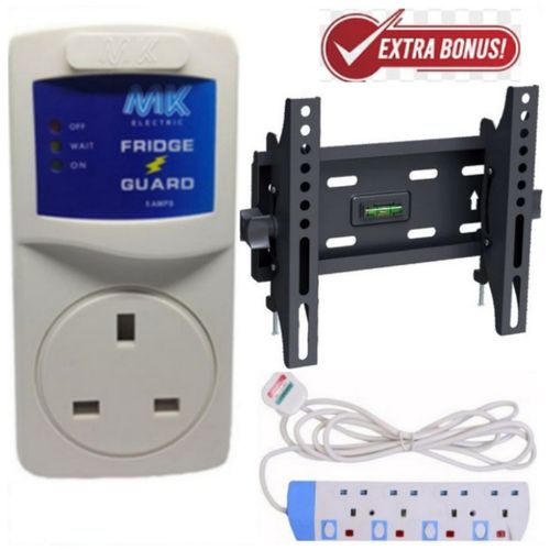 MK Fridge Guard Surge Protector + TV Wall Bracket Mount, 4 Way Power  Extension @ Best Price Online