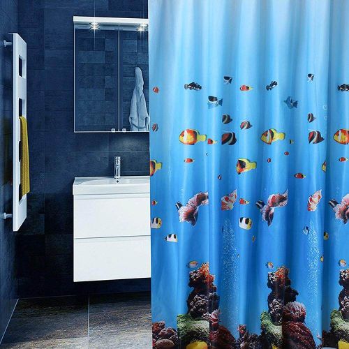 Generic 180*200cm PEVA Bathroom Washroom Underwater World Fish