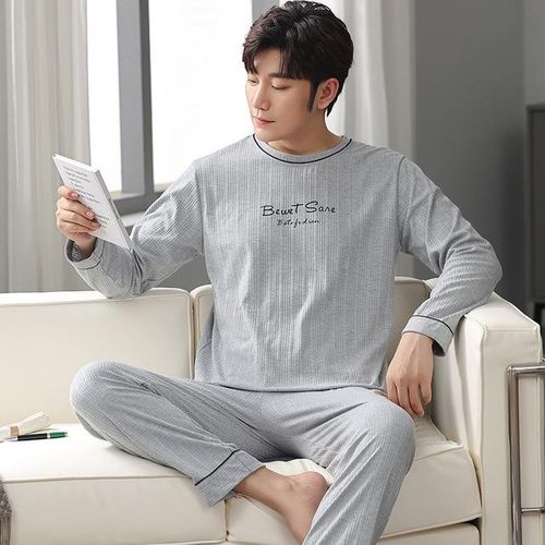 Generic Autumn Winter Men Pajamas Set Cotton Print Sleepwear Night Suit Casual Long Sleeve Plaid Pants Pyjamas Plus Size Homewear 4xl Best Price Online Jumia Kenya