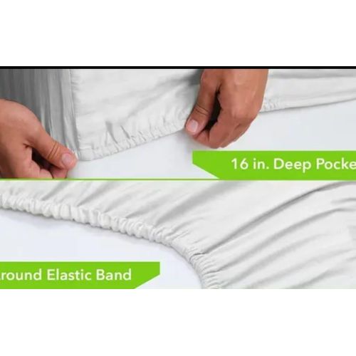 product_image_name-Jimmy-Fitted White Cotton  Bedsheets with 4 pillowcases-4