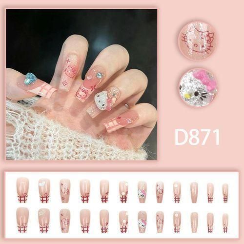 product_image_name-Generic-24 PCS Fake Nails Press-on Nails Removable And Reusable-1