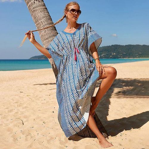 Generic Bathing Suit Women Beach Outfits Print Turkish Kaftan