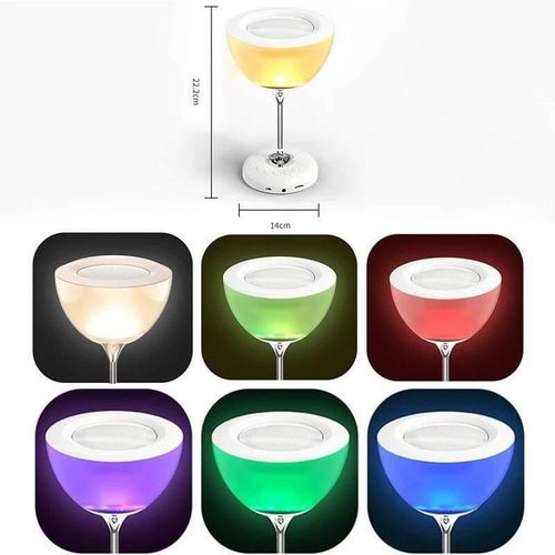 product_image_name-Generic-Wine Glass Shaped Bedside Lamp With Bluetooth Speaker And FM-8