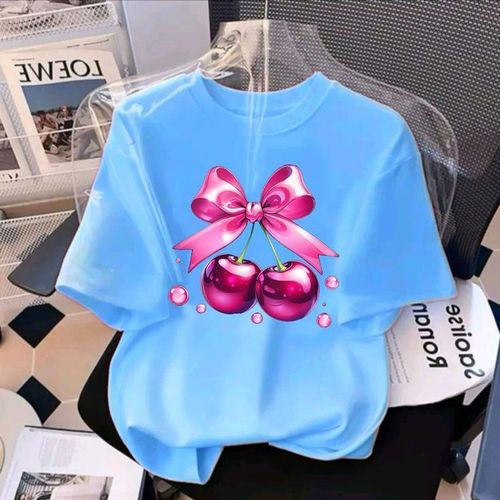 product_image_name-Fashion-Ladies Blue Stylish Printed Tee -1