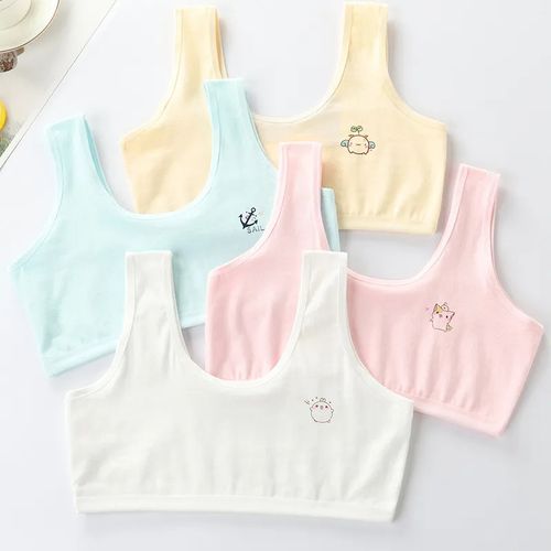 Fashion 3PCs Pure Cotton Teens Adolescent Girls Bra Bo0b Top Kids