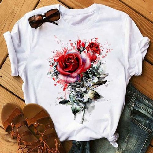 Rose flower shirt clearance