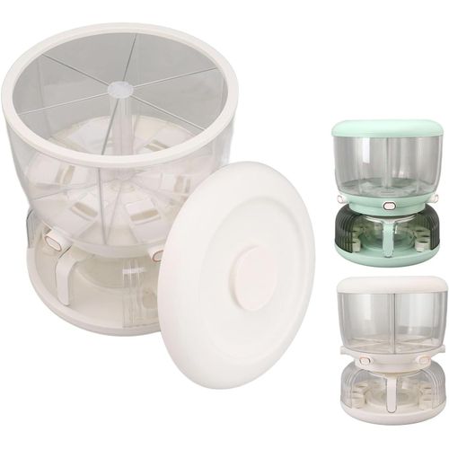 product_image_name-Generic-2in1 6 Partitions  2 kg each Cereal Dispenser -with 10Pcs Egg Holder- white-1