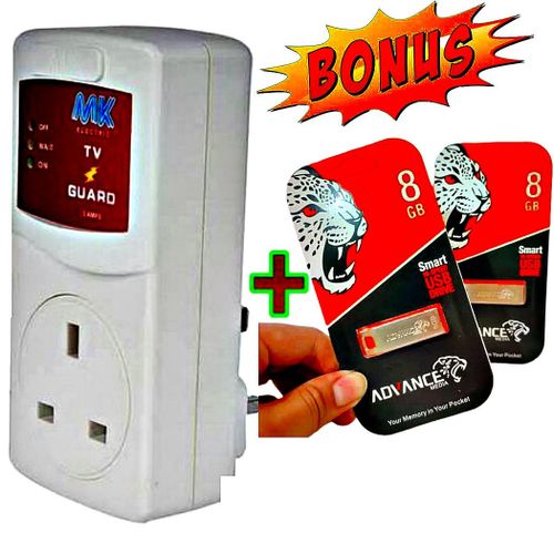 product_image_name-Advance-TWO High Speed Performance Metallic USB Flash Drive 8GB // Flash Disk 8 GB  + EXTRA BONUS TV Guard Surge Power Protector-1