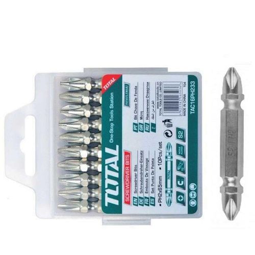 product_image_name-TOTAL-TAC16PH233 Screwdriver bits PH2, 65mm,10pcs/set Double end bits-3