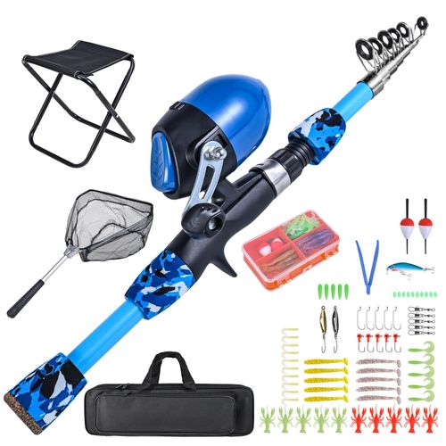 Generic Kids Fishing Rod and Reel Combo with Collapsible Fishing Stool  Landing Net Telescopic Fishing Pole Tackle Box Accessories for Boys and  Girls @ Best Price Online