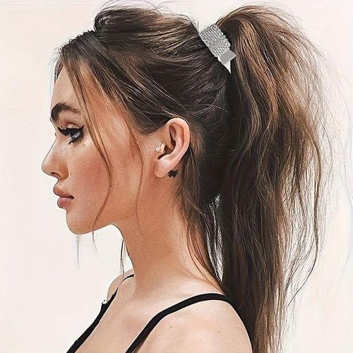 product_image_name-Fashion-3pcs Elegant Rhinestone Clip Set Natural Crystal Ponytail Holders Women & Girls - Secure, Versatile-5