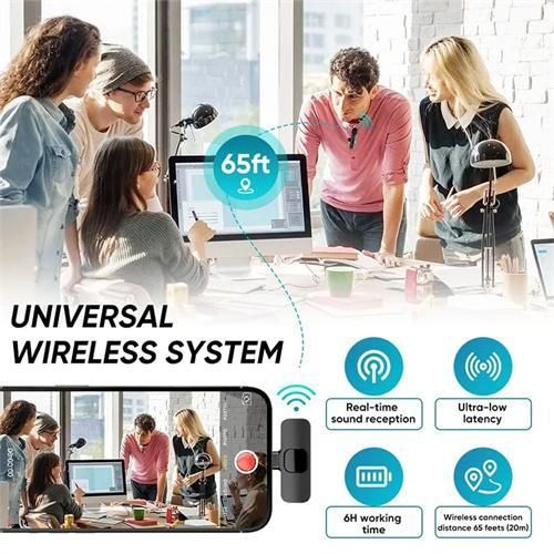 product_image_name-Generic-TECHMASTERS K9 Wireless Microphone 2.4GHz with Clip Professional Microphone for iPhone and Type-C-5