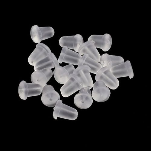 Generic 1000 Pcs Clear Earring Backs Safety Silicone Bullet