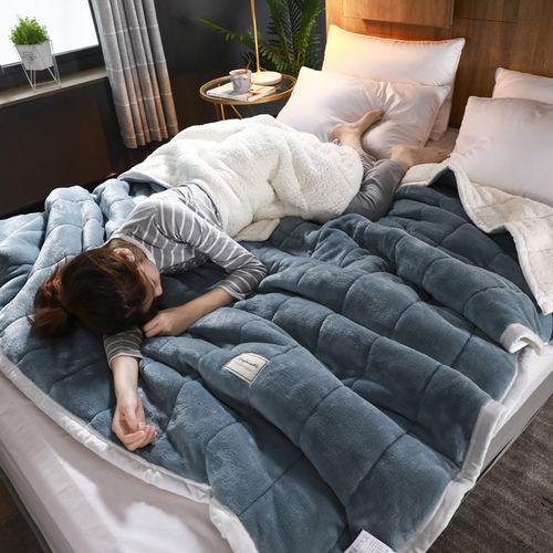 Generic All Season Home Bed Fleece Winter Blankets Lamb Warm