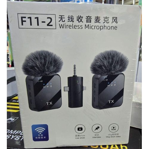 product_image_name-Generic-F11-2 Wireless Lavalier Microphone for Clear Voice Recording in Meetings and Conferences-1