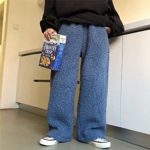 Fashion (Black)Faux Fur Pants Winter Warm Thick Sweatpants Joggers For  Women High Waist Harem Pants Baggy Casual Straight Trousers Loose DOU @  Best Price Online