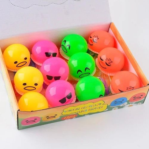 Squishy puking egg yolk stress ball with yellow goop cheap