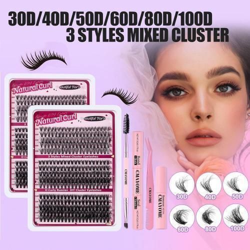 product_image_name-Generic-DIY Cluster Lash Extension Kit 280 Pcs Curl Individual Eyelashes with Tools-1