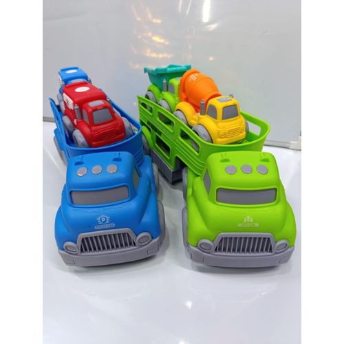 product_image_name-Generic-Kids Dual Transporter Truck Toy Set – Police & City Vehicles-1