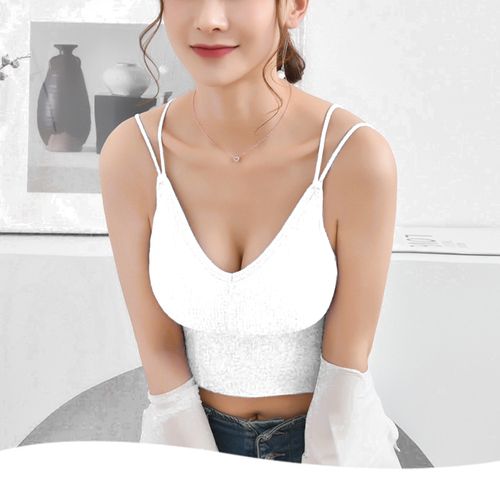 Fashion Tank Tops Thin Arm Vest Underwear Bra Ladies Clothing- White @ Best  Price Online