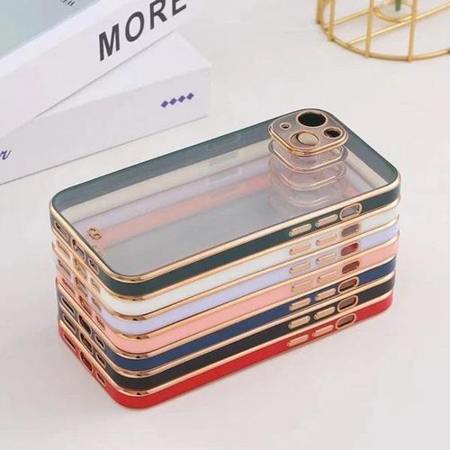 product_image_name-Silicon-Electroplated Transparent Clear Frame Phone Case For iPhone 12 Mini-GREEN-2
