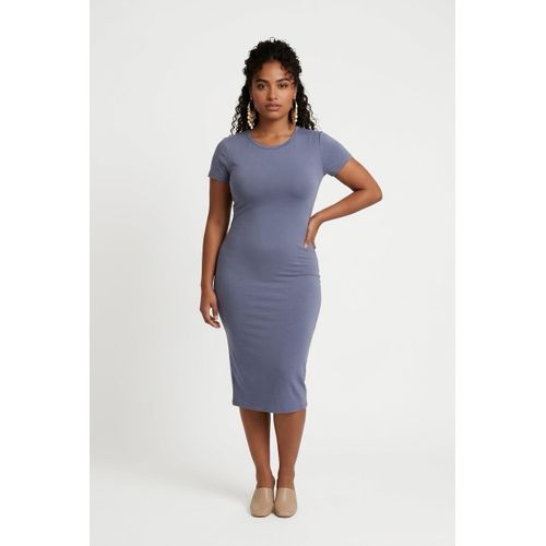 Fashion Ladies Bodycon Plain Grey Dress/Casual