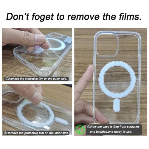 product_image_name-Generic-Clear Transparent Magnetic Hard Back, MagSafe Compatible Case Cover for Apple iPhone 13 Pro Max-2