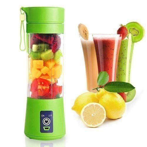 product_image_name-Generic-Rechargeable Portable Blender Juicer Cup / Electric Fruit Mixer / USB Juice Blender, Rechargeable,Blades In 3D For Superb Mixing, 380ml-Green-1