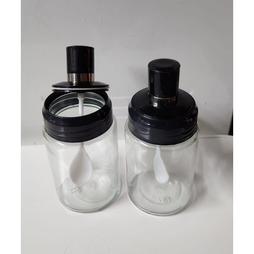 product_image_name-Generic-5-Piece Spice Jar Set with Lid and Spoon - 200ml Glass Condiment Containers for Kitchen, Herbs, Spices, & Sugar-2