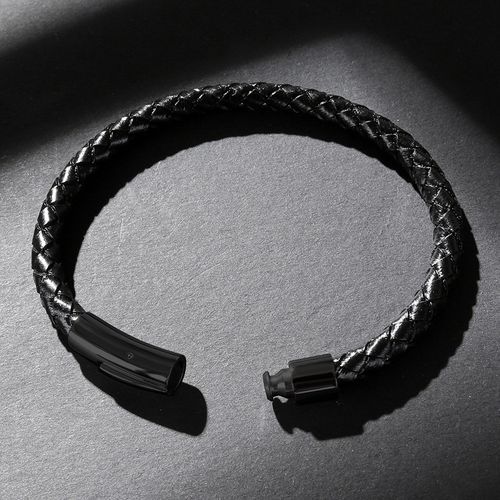 product_image_name-Fashion-Men Minimalist Woven Real Leather Bracelet-4