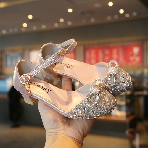 Children Princess Sandals Kids Girls Wedding Shoes High Heels Dress Shoes  Bowtie Gold Pink Sandals Shoes for Girls - AliExpress