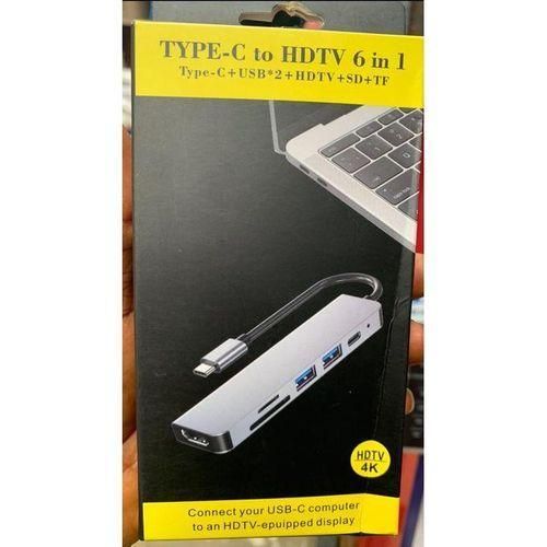product_image_name-Generic-USB HUB TYPE-C To HDTV 6in1 + Usb+2HDMI+SD+TF-1