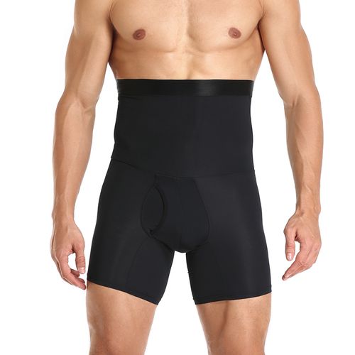 Men Slimming Shapewear Shorts Waist Trainer Body Shaper Tummy Control High  Waist Compression Underwear Abdomen Boxer Brief White