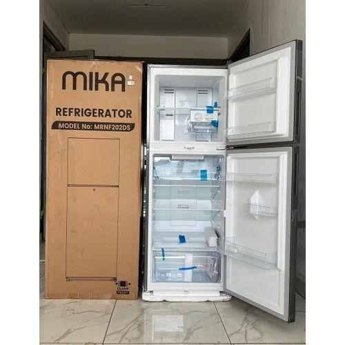 product_image_name-Generic-Mika Fridge/ 202L, 2 Door Top Mount Freezer, No Frost (Frost Free), Dark Silver Refrigerator With Free Fridge Guard-3