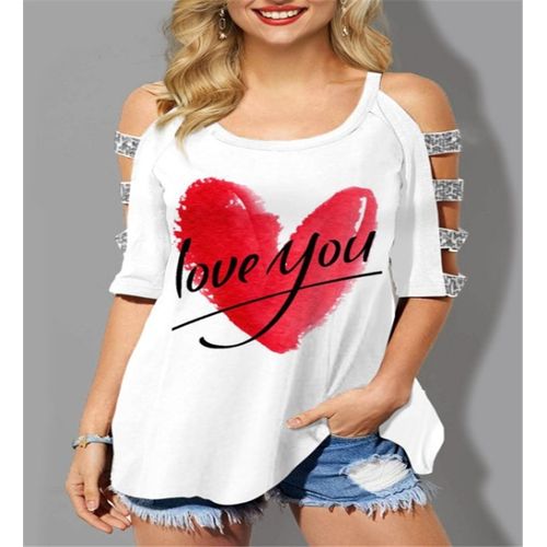 Fashion Women Tees Female 2021 Big Large Off Shoulder Summer Zipper Boho  Casual Tops Femme Hole Out Ladies T Shirts Plus Sizes White @ Best Price  Online