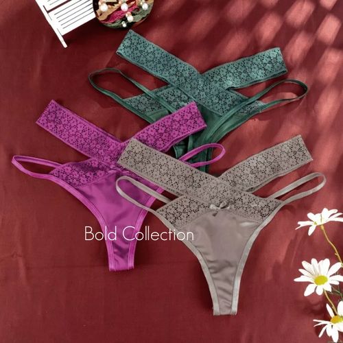 3pcs/lot Sexy Lace Thongs Underwear Women Floral Bikini Underpants